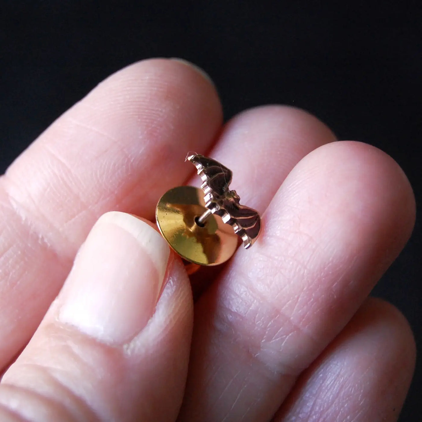 Tiny Brass Vampire Bat Pin
