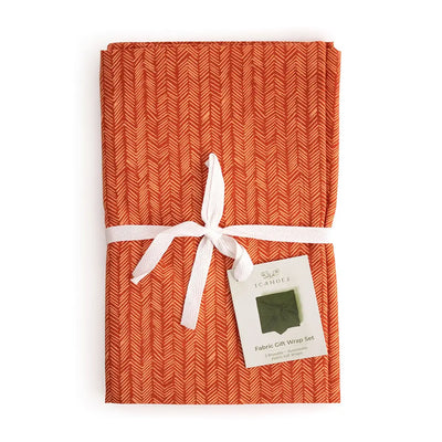 Rust Herringbone Fabric Gift Wrap