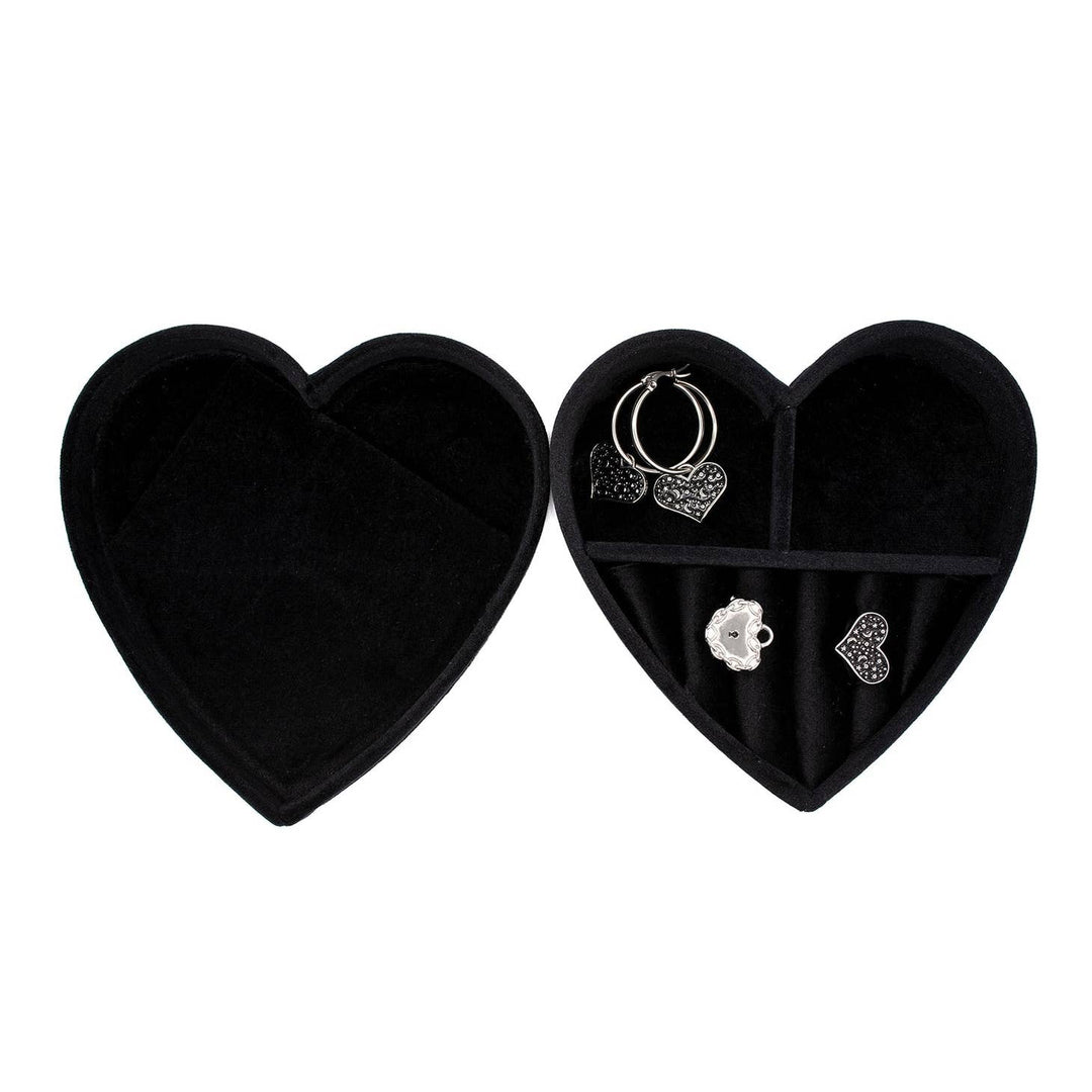 VELVET HEART JEWELLERY BOX BLACK VELVET HEART JEWELLERY BOX BLACK