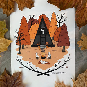 Autumn A-Frame Cottage Print